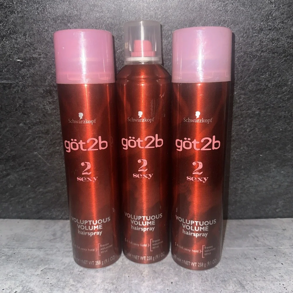 3 Lot  SCHWARZKOPF Got2B 2 Sexy Voluptuous Volume Hairspray 9.1 Oz
